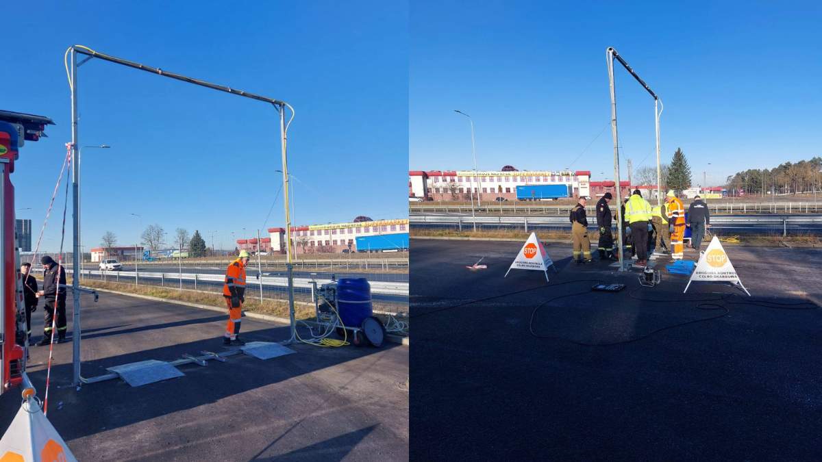 Na granicy z Niemcami usytuowano bramki dezynfekcyjne