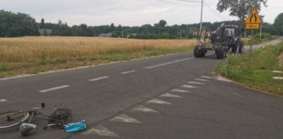 84-latka nie żyje. Wjechała rowerem pod ciągnik
