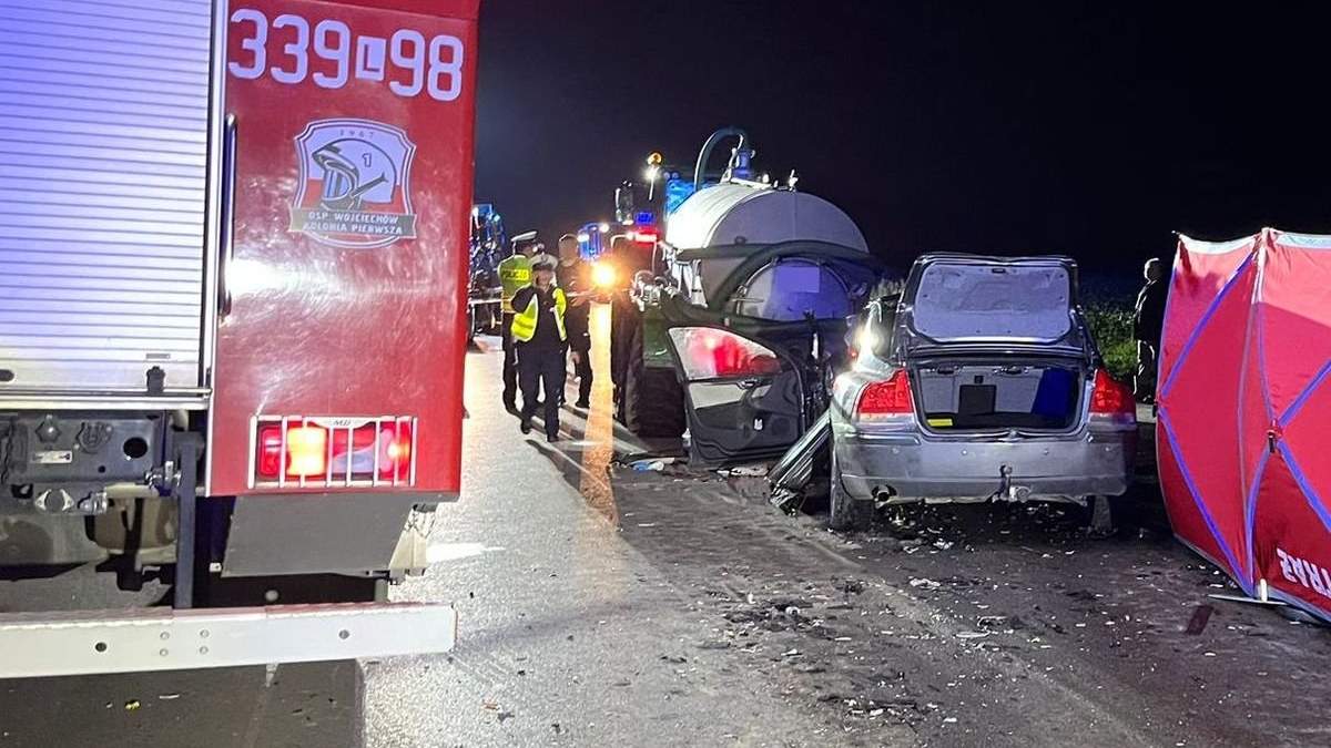 Wypadek drogowym w miejscowości Wojciechów Kolonia Pierwsza