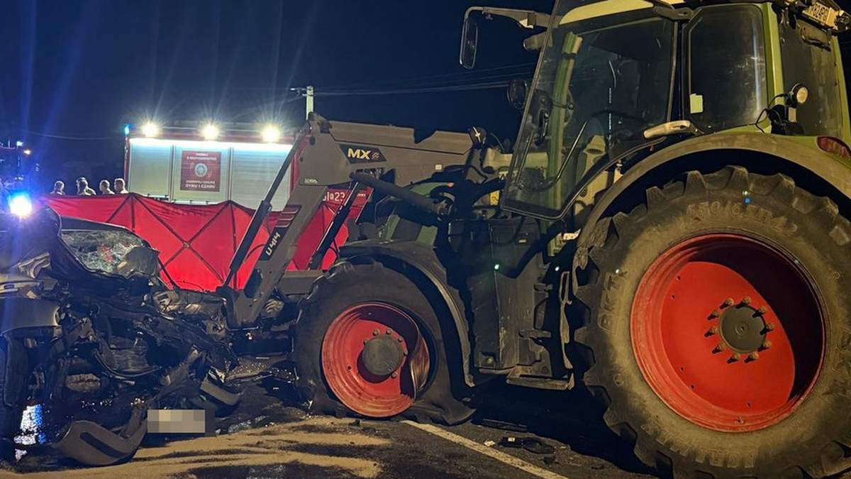 Śmiertelny wypadek. Volkswagenem uderzył w ciągnik rolniczy