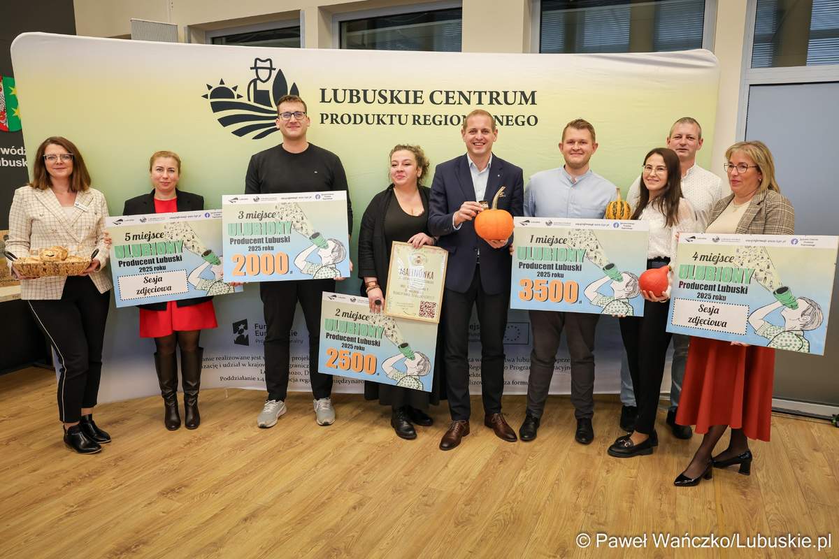 W konkursie „Ulubiony Producent Lubuski 2025” pierwsze miejsce zajęło Dyniowe Pole Rokitno. Drugie miejsce przypadło dla Gospodarstwa Malinówka, a trzecie zdobyła Pasieka Miodex. Przyznano także dwa wyróżnienia dla Gospodarstwa Pasiecznego Laudaccy oraz Piekarni Zdrowy Bochen.